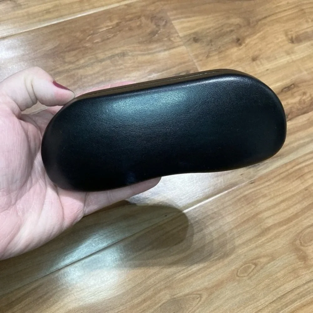 Ray Ban Glasses Case Clamshell Hard Black Leather Suede Standard‎ Size